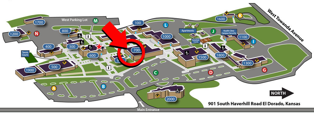 Map showing the location of the auditorium and box office