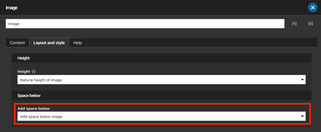 Component settings: Use "Add space below" option under Layout & Style tab