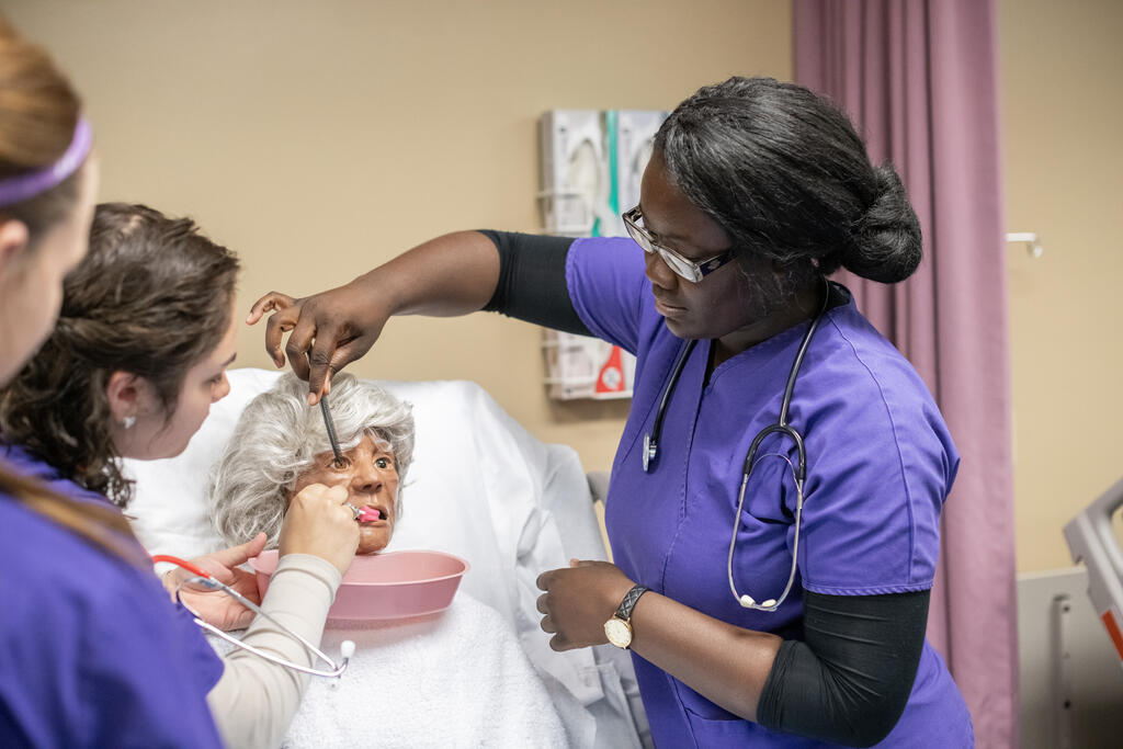 Students working on a computer