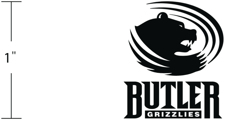 Athletics/Activity Logo Vertical: Minimum height - 1"