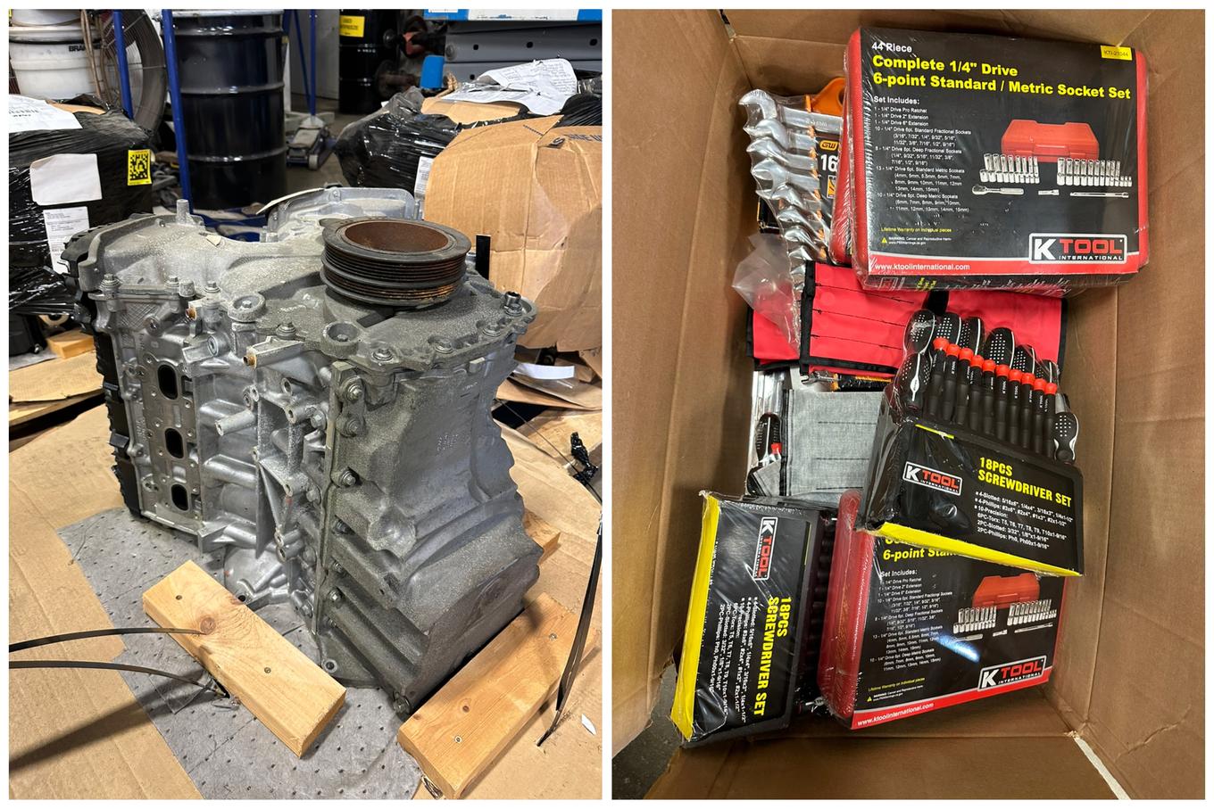 Rusty Eck Ford donated Mustang engines and tools to support Butler Community College Automotive Technology student learning. (Photo Credit: Elizabeth Cody)